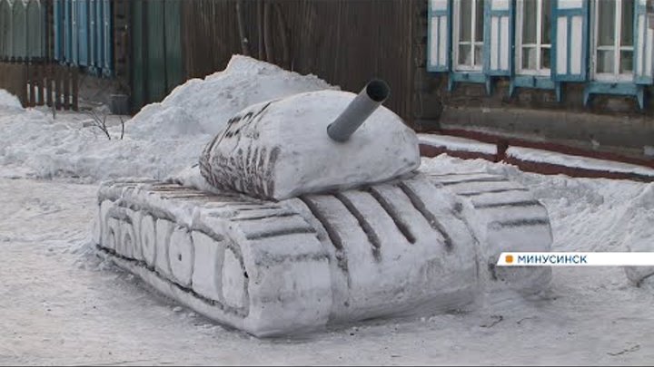 Ледяная, но все-таки броня! Минусинский парад СТВ (снежных танковых войск)